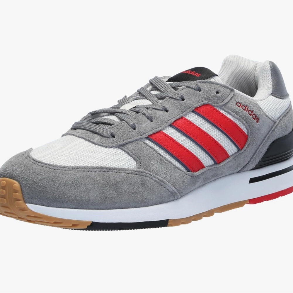 Adidas Mens Run 80s Sneakers Gray and Red Size 13